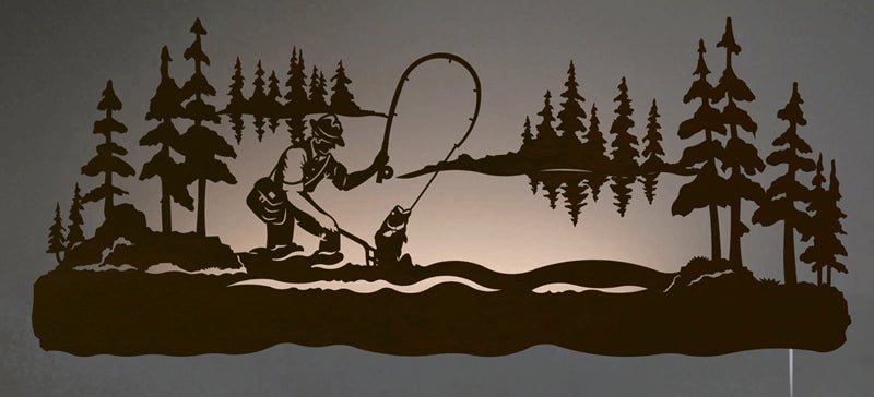 Fly Fishing Back Lit Wall Art