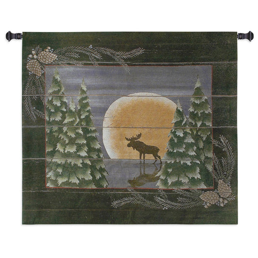Moonlight Moose Small Wall Tapestry
