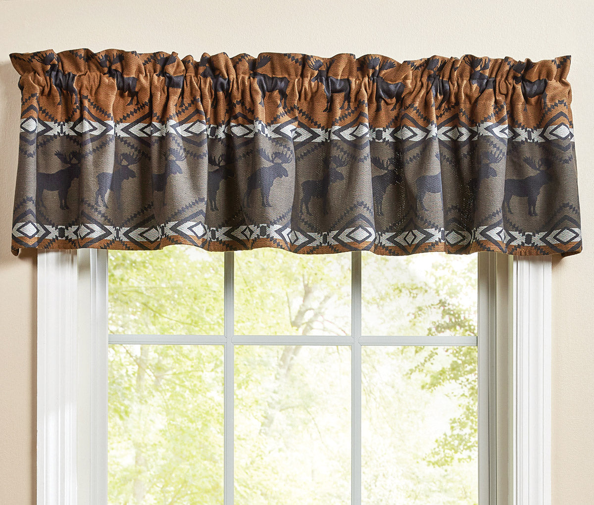 Timberline Moose Jacquard Valance - OVERSTOCK