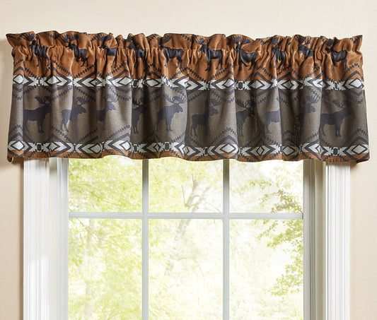 Timberline Moose Jacquard Valance - OVERSTOCK