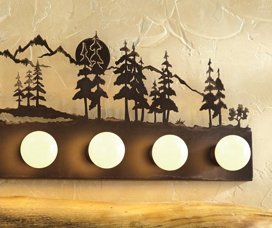 Mountain Scene Vanity Light - 4-Light