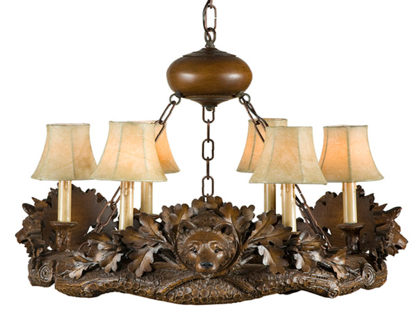 Black Forest Small Bear Head Chandelier