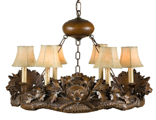 Black Forest Small Bear Head Chandelier