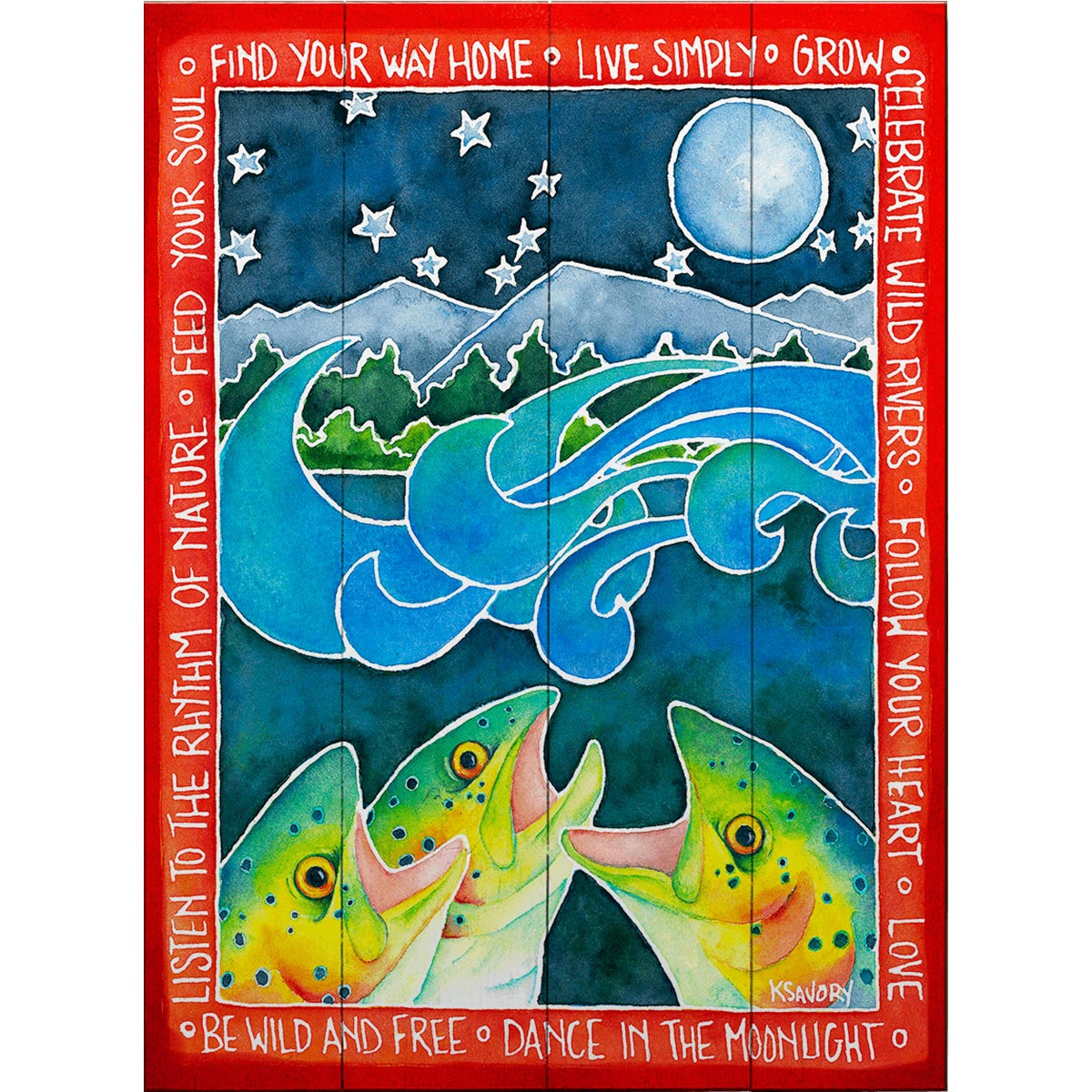 Moonrise Soiree Wood Wall Art - 28 x 38