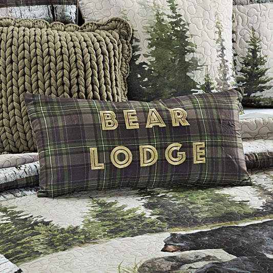 Breckenridge Bear Lodge Plaid Pillow - OUT OF STOCK UNTIL 07/30/2026