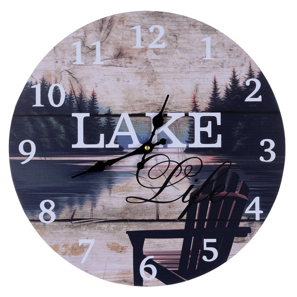 Rustic Lakeside Wall Clock