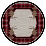 Plaid Elk Rug - 8 Ft. Round