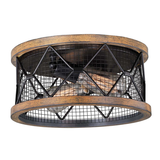 Bronze Teak Flush Mount Ceiling Light