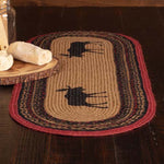 Stenciled Moose on the Loose Oval Runner - 1 x 3