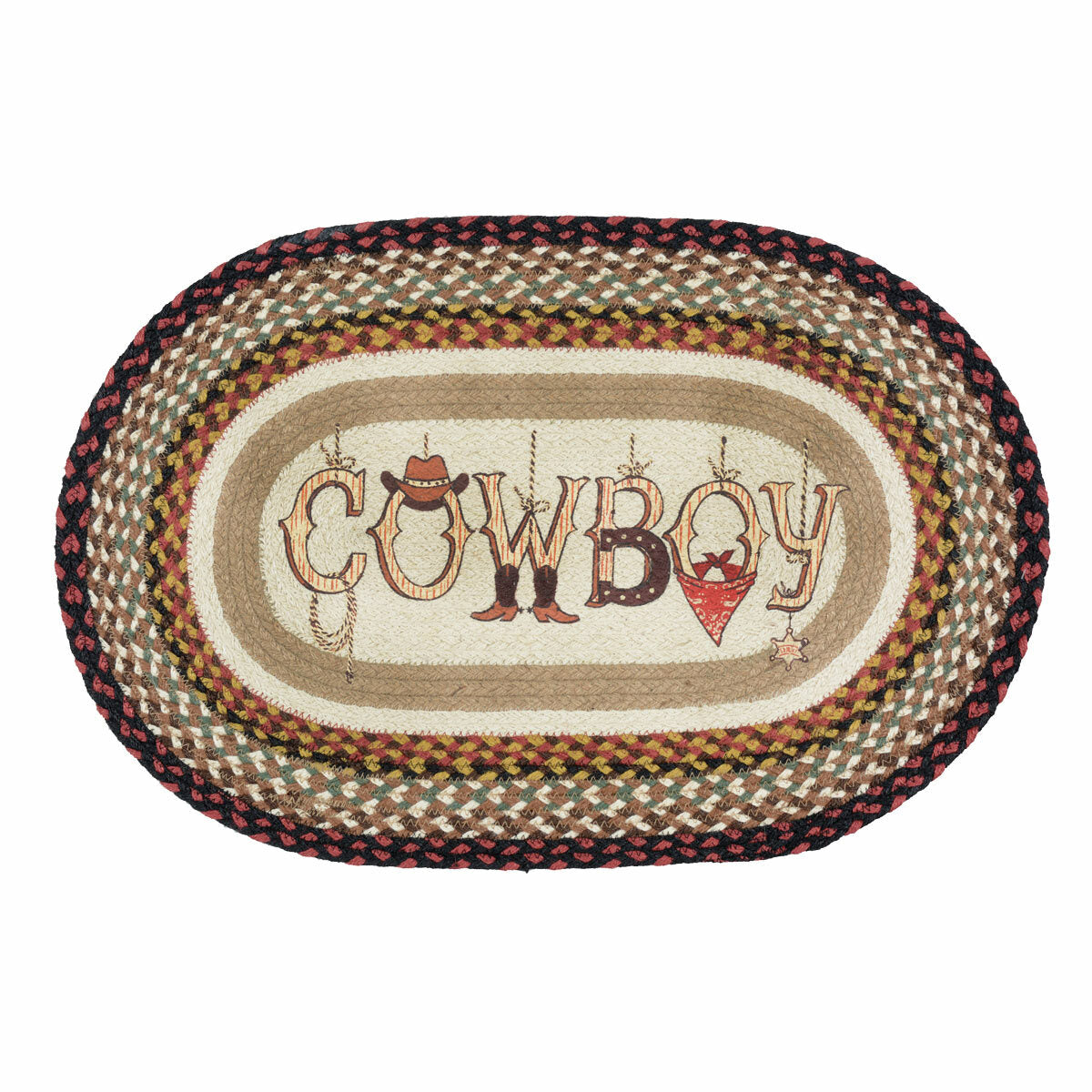 Cowboy Braided Oval Accent Rug