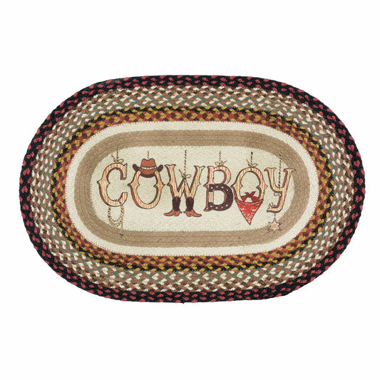 Cowboy Braided Oval Accent Rug