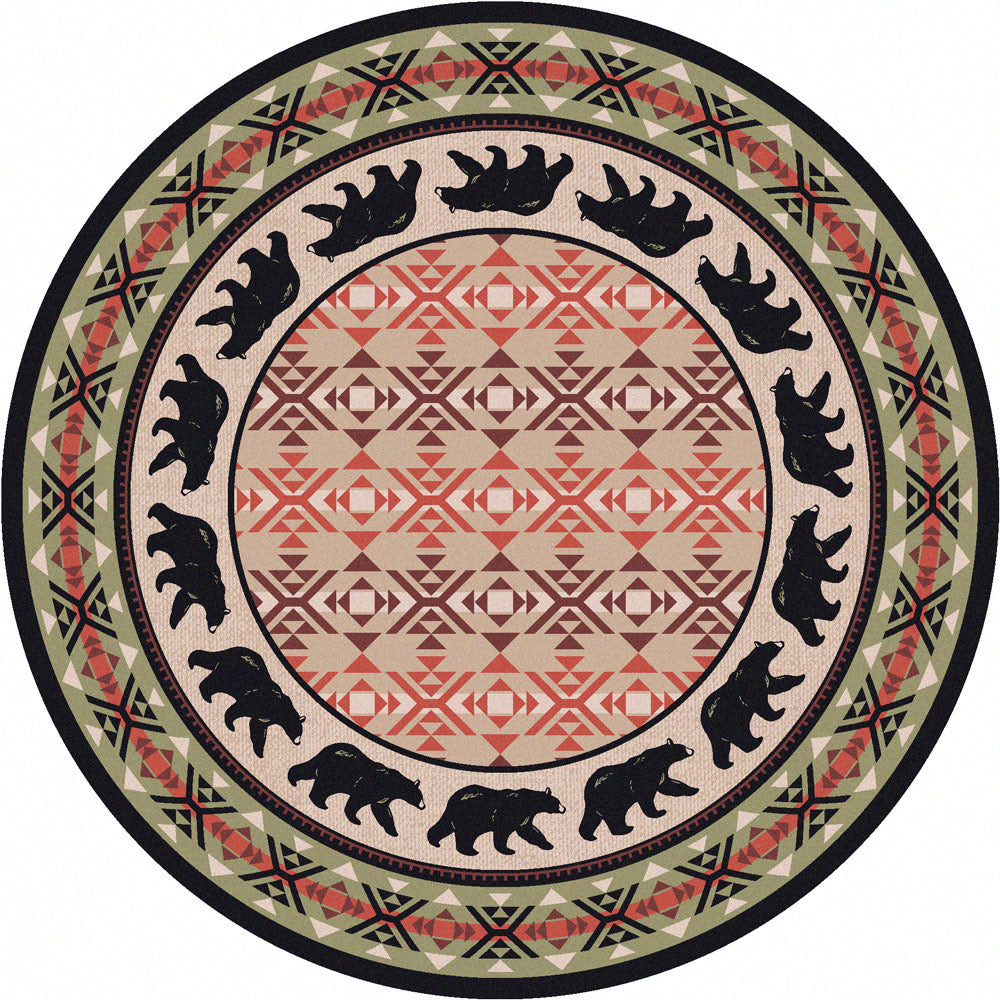 Cozy Bears Burnt Red Rug - 8 Ft. Round