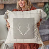 Antler Checkered Feather Pillow