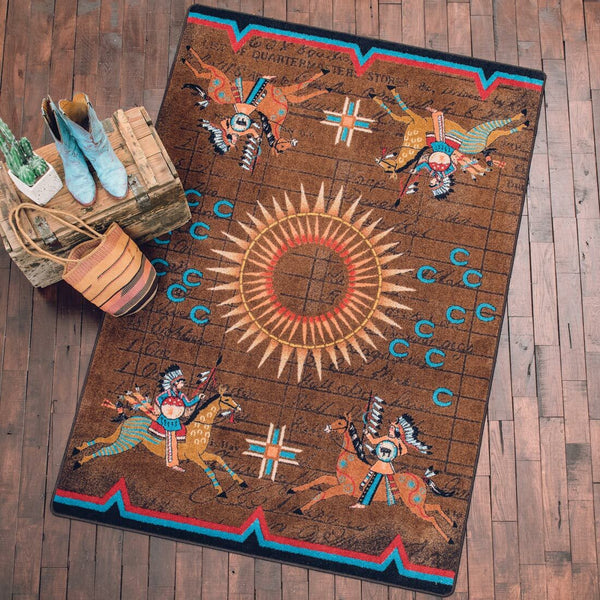 Battle Records Brown Rug - 3 x 4