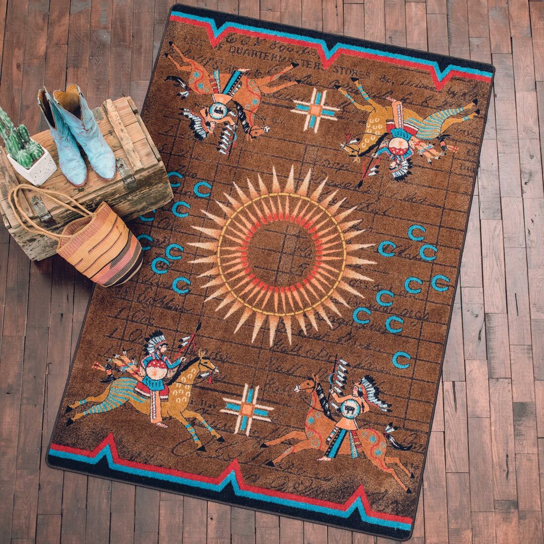 Battle Records Brown Rug - 3 x 4