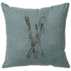Skis Linen Pillow - Ocean