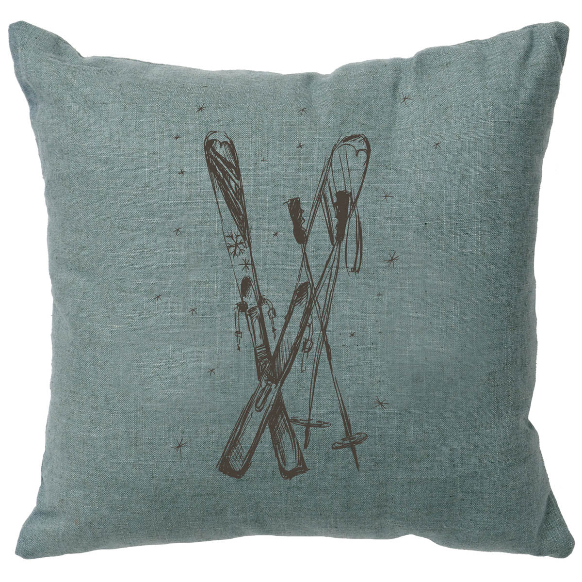 Skis Linen Pillow - Ocean