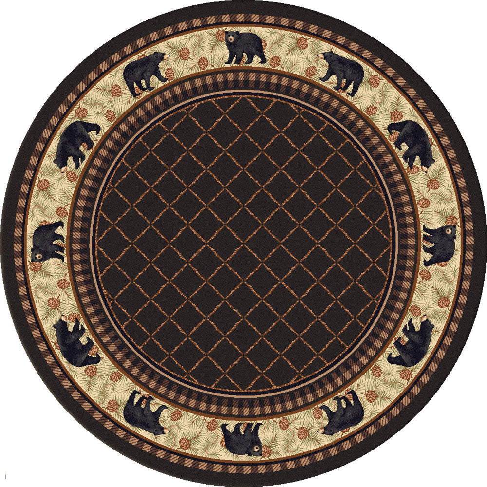 Bear Retreat Brown Rug - 8 Ft. Round