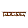 Elk Family 42 Inch Pine Hook Shelf