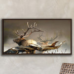 Majestic Elk Float Framed Canvas Wall Art