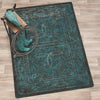 Western Boot Stitched Turquoise Rug - 8 x 11
