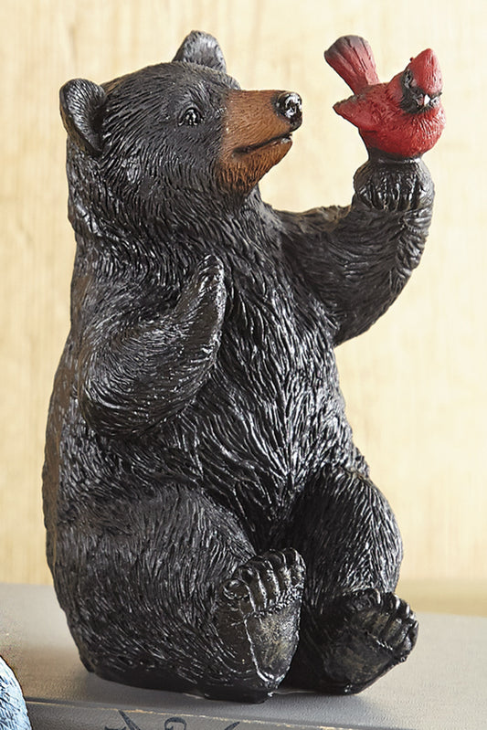 Bear & Cardinal Sculpture