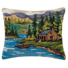 Lakefront Cabin Hooked Pillow - OUT OF STOCK UNTIL 07/16/2026