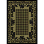 Big Sky Bear Family Green Rug - 8 x 11