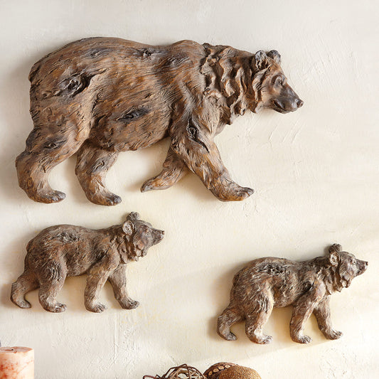 Bear 3-D Wall Sculptures (3pc)