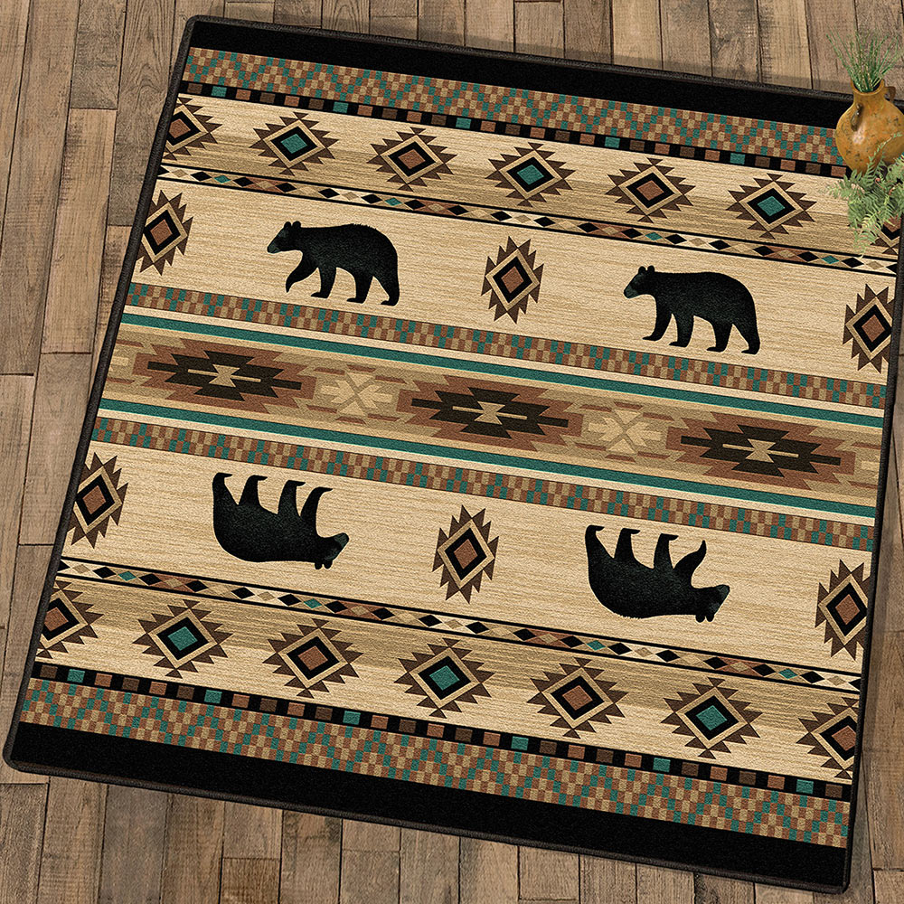 Wampum Bears Rug - 8 Ft. Square