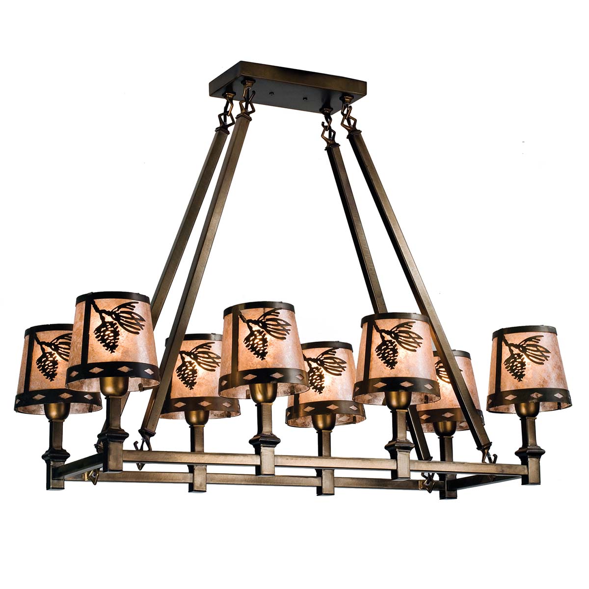Yakama Pine 8-Light Oblong Chandelier