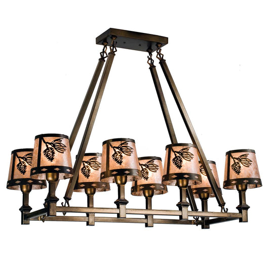Yakama Pine 8-Light Oblong Chandelier