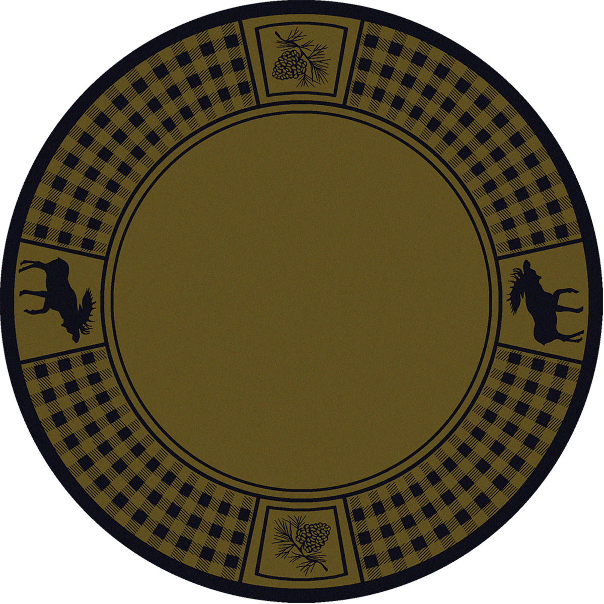 Moose Refuge Green Rug - 8 Ft. Round
