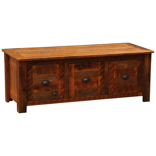 Barnwood 3 Drawer Coffee Table with Barnwood Legs