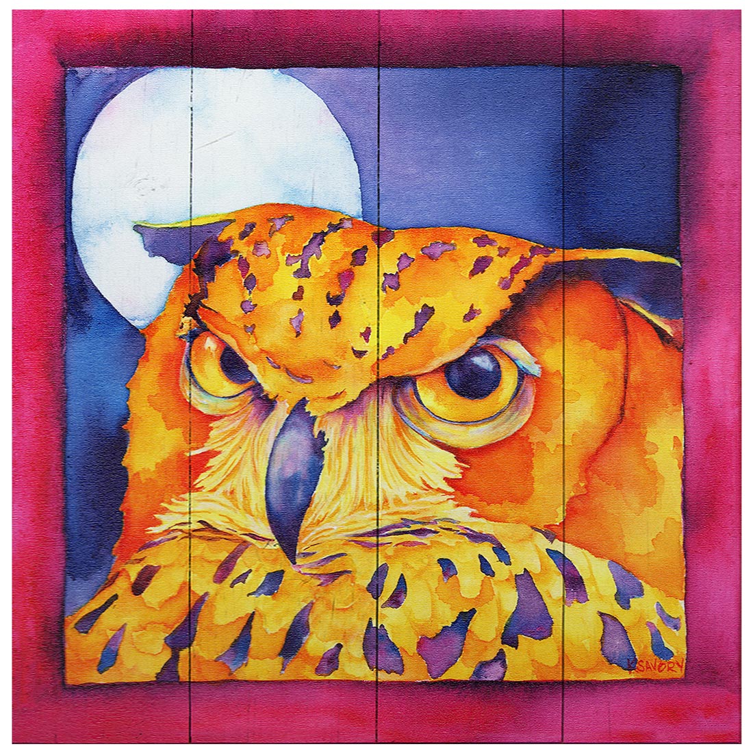 Horned Owl Wood Wall Art