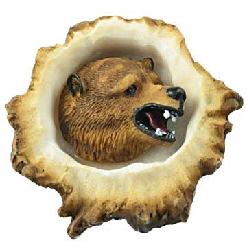 Deer Burr Cabinet Knob - Grizzly Bear - Set of 2
