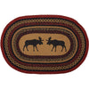 Stenciled Moose on the Loose Oval Rug