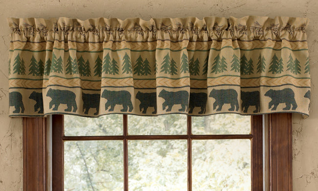 Bear Tracks Lined Valance