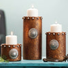 Hammered Copper Candle Holders - Set of 3