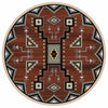Tribal Rain Red Rug - 8 Ft. Round