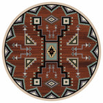 Tribal Rain Red Rug - 8 Ft. Round