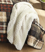 Warm Ivory Knit Throw