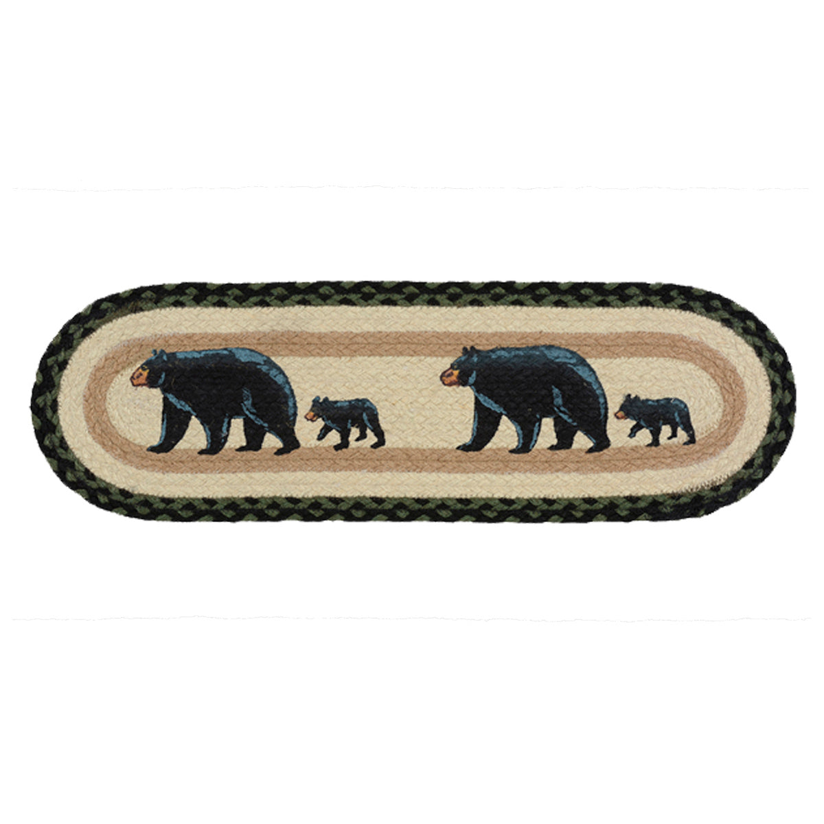 Mama Black Bear & Cub Braided Jute Stair Tread - Set of 2 - SALE