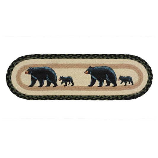 Mama Black Bear & Cub Braided Jute Stair Tread - Set of 2 - SALE