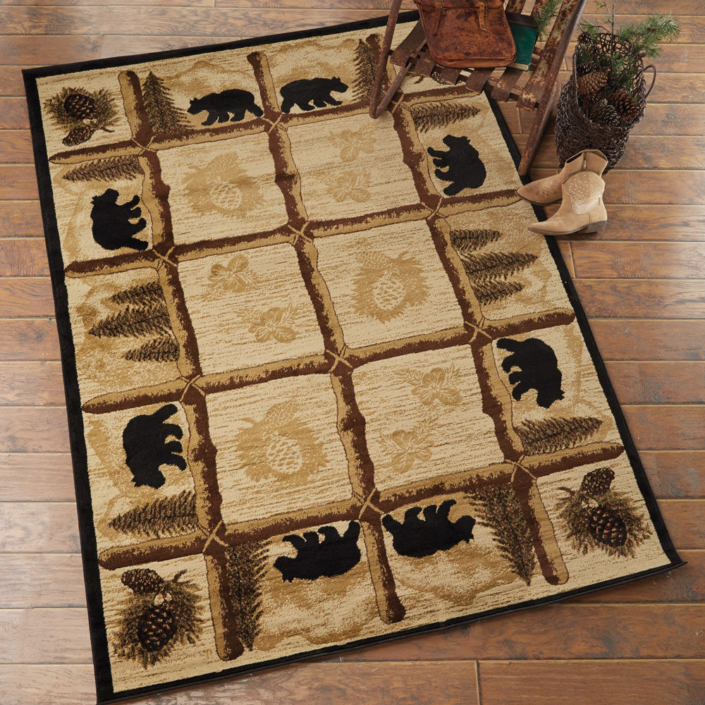 Alpine Black Bear Rug - 2 x 3