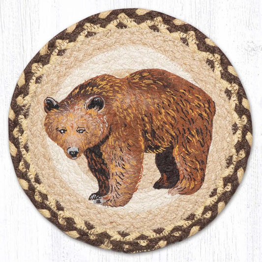 Wise Grizzly Bear Round Trivets - Set of 3