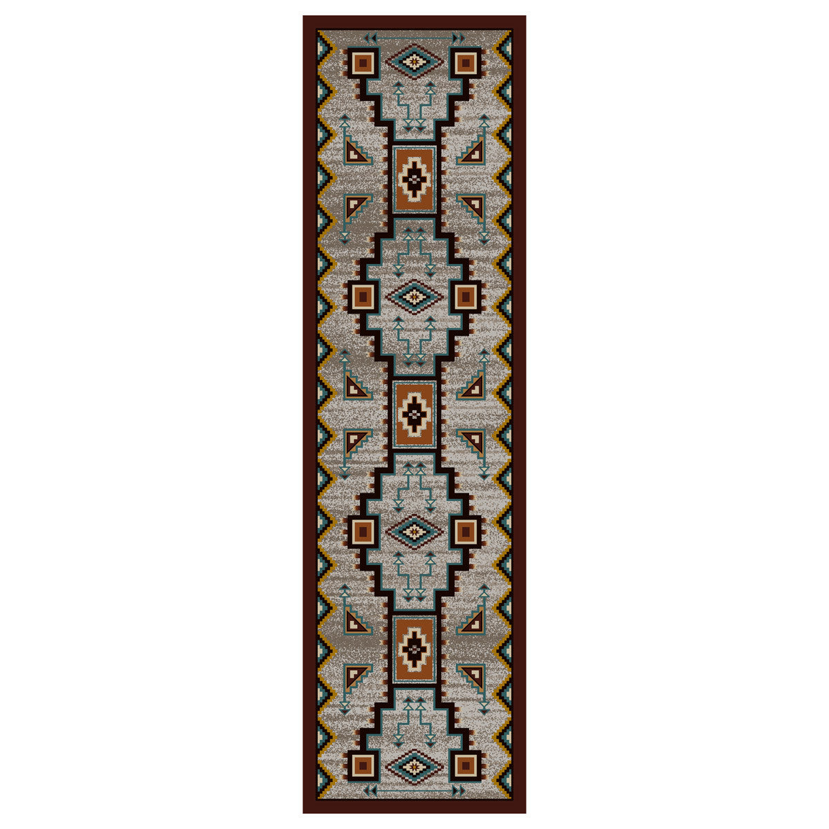 Tribal Rain Turquoise Rug - 2 x 8