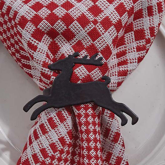 Holiday Deer Napkin Rings - Set of 4