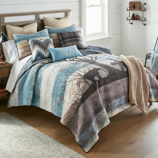 Bear Horizon Quilt Bed Set - King - OVERSTOCK