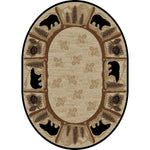Alpine Black Bear Rug - 5 x 7 Oval